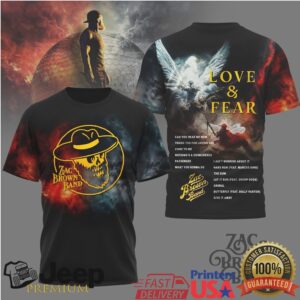 Zac Brown Band Love & Fear Skeleton Cowboy Tour T Shirt