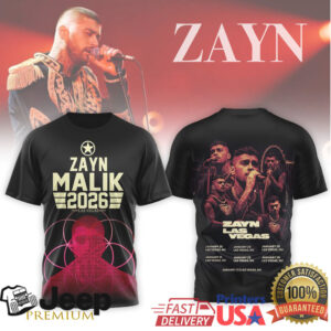 Zayn Malik Las Vegas 2026 Concert Residency Commemorative Tour Shirt