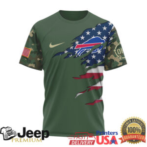 Buffalo Bills Military Appreciation T Shirt Patriotic Flag Buffalo Soldier Design