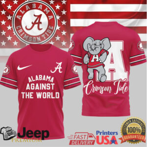 Alabama Crimson Tide “Against The World” Big Al Mascot T Shirt