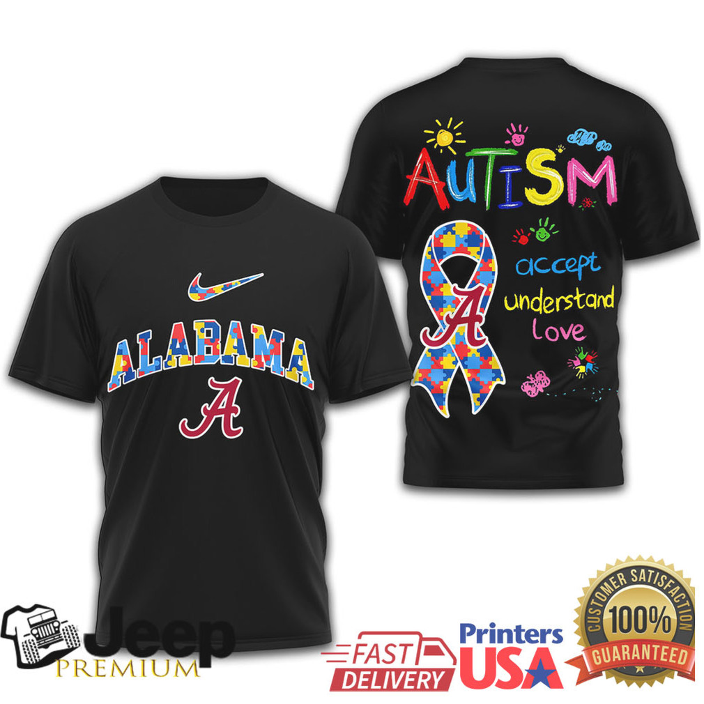Alabama Crimson Tide Autism Awareness Puzzle Ribbon Shirt Alabama Crimson Tide Autism Awareness Puzzle Ribbon Shirt