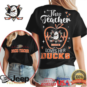 Anaheim Ducks This Teacher Loves Her Ducks NHL Teacher Appreciation T Shirt Anaheim Ducks This Teacher Loves Her Ducks NHL Teacher Appreciation T Shirt