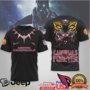 Arizona Cardinals Black Panther Forever Football Graphic T Shirt Arizona Cardinals Black Panther Forever Football Graphic T Shirt