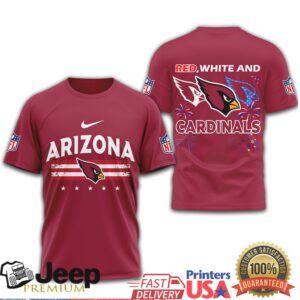 Arizona Cardinals Red White and Arizona Patriotic Football Fan T Shirt