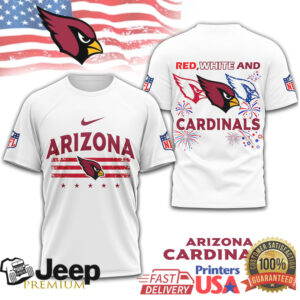 Arizona Cardinals Red White and Arizona Patriotic Football Fan T Shirt