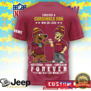 Arizona Cardinals x Scooby Doo Personalised Forever Fan T Shirt Arizona Cardinals x Scooby Doo Personalised Forever Fan T Shirt
