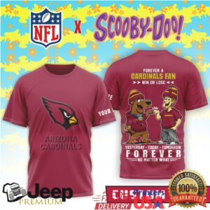 Arizona Cardinals x Scooby Doo Personalised Forever Fan T Shirt