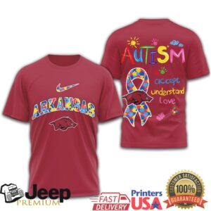 Arkansas Razorbacks Autism Awareness T Shirt Razorbacks Support Ribbon T Shirt
