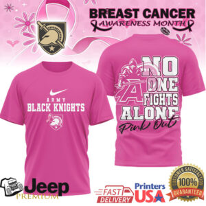 Army Black Knights No One Fights Alone Breast Cancer Awareness Pink Out T Shirt Army Black Knights No One Fights Alone Breast Cancer Awareness Pink Out T Shirt