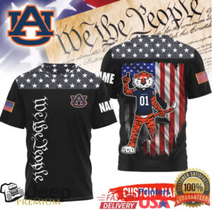 Auburn Tigers Custom Name We The People Patriotic American Flag T Shirt