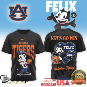 Auburn Tigers x Felix The Cat Basketball Let’s Go Win Graphic T Shirt Auburn Tigers x Felix The Cat Basketball Let’s Go Win Graphic T Shirt