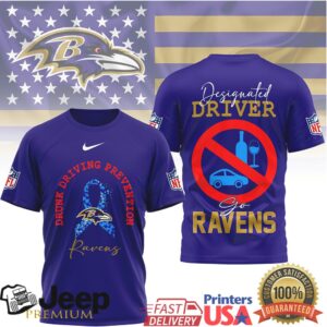 Baltimore Ravens Awareness Designated Driver Prevention T Shirt