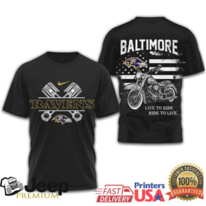 Baltimore Ravens Biker Shirt Ravens Live to Ride American Flag Biker Fan T Shirt Baltimore Ravens Biker Shirt Ravens Live to Ride American Flag Biker Fan T Shirt