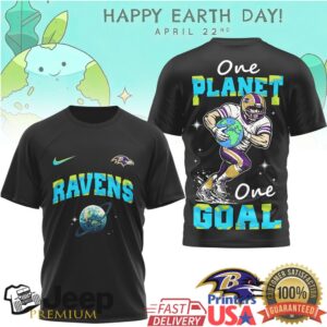 Baltimore Ravens Earth Day T Shirt One Planet One Goal Football T shirt