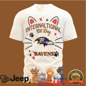 Baltimore Ravens International Cat Day Paw Print Graphic T Shirt Baltimore Ravens International Cat Day Paw Print Graphic T Shirt