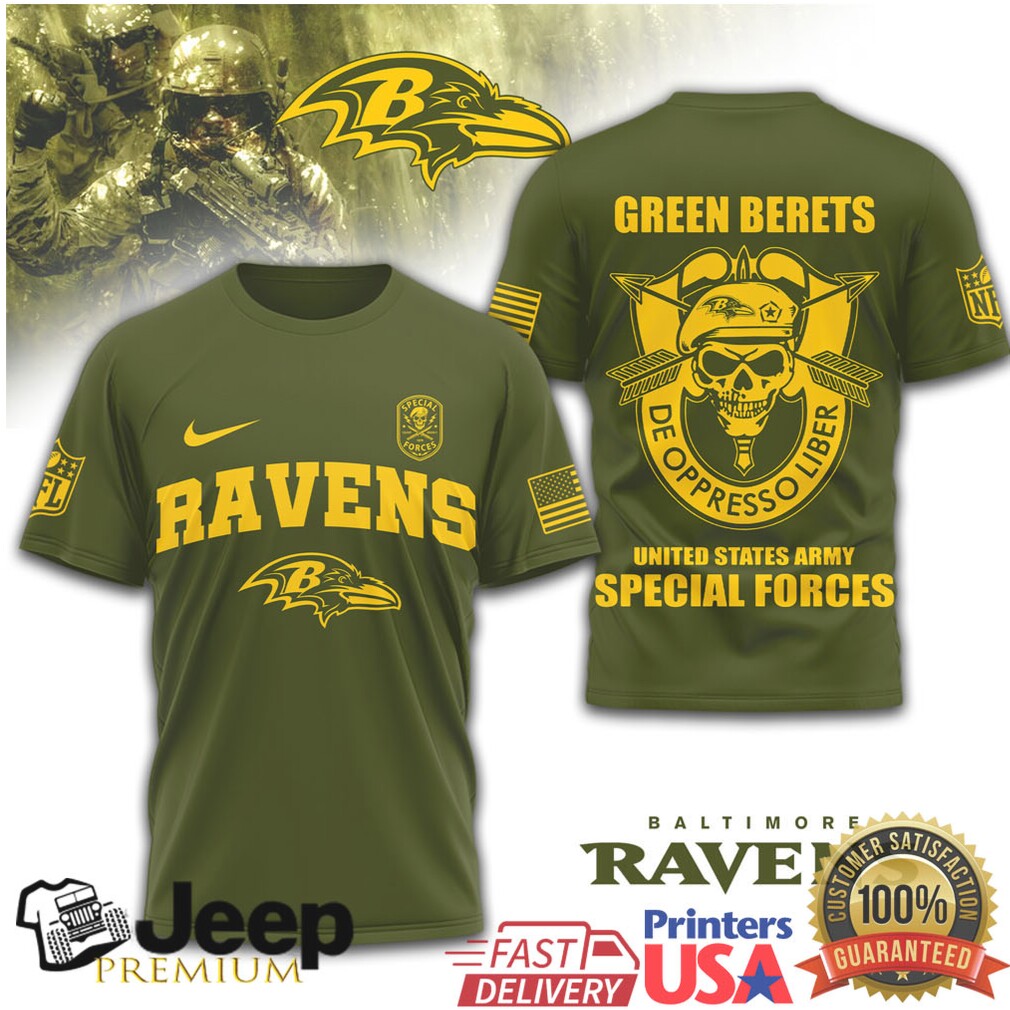 Baltimore Ravens US Army Special Forces Green Berets Military T Shirt Baltimore Ravens US Army Special Forces Green Berets Military T Shirt