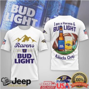 Baltimore Ravens x Bud Light “I Am A Ravens & Bud Light Kinda Guy Girl” T Shirt