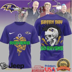 Baltimore Ravens x Green Day American Idiot Skull Punk Rock NFL Shirt Baltimore Ravens x Green Day American Idiot Skull Punk Rock NFL Shirt