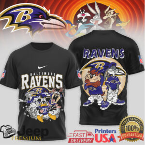 Baltimore Ravens x Looney Tunes Squad NFL Football T Shirt Baltimore Ravens x Looney Tunes Squad NFL Football T Shirt