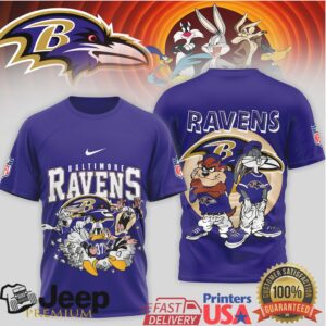 Baltimore Ravens x Looney Tunes Squad NFL Football T Shirt