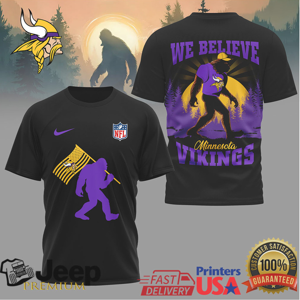 Bigfoot We Believe Minnesota Vikings Forest Graphic T Shirt Bigfoot We Believe Minnesota Vikings Forest Graphic T Shirt