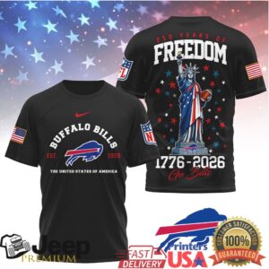 Buffalo Bills 250 Years of Freedom 1776 2026 Patriotic Liberty T Shirt