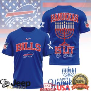Buffalo Bills Hanukkah Is Lit Menorah Holiday T Shirt Buffalo Bills Hanukkah Is Lit Menorah Holiday T Shirt
