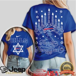 Buffalo Bills Happy Hanukkah Menorah Star of David NFL T Shirt Buffalo Bills Happy Hanukkah Menorah Star of David NFL T Shirt