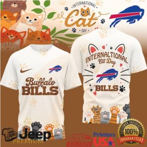 Buffalo Bills International Cat Day Paw Print Graphic T Shirt