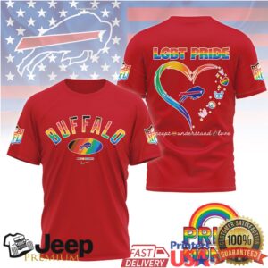 Buffalo Bills LGBT Pride Month Rainbow Heart T Shirt Buffalo Bills LGBT Pride Month Rainbow Heart T Shirt