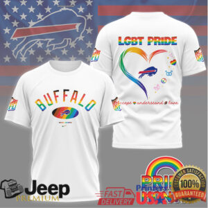 Buffalo Bills LGBT Pride Month Rainbow Heart T Shirt