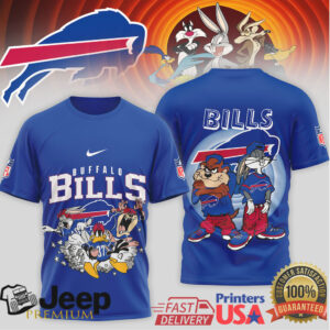 Buffalo Bills Looney Tunes Taz & Bugs Bunny Football Graphic T Shirt Buffalo Bills Looney Tunes Taz & Bugs Bunny Football Graphic T Shirt