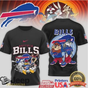 Buffalo Bills Looney Tunes Taz & Bugs Bunny Football Graphic T Shirt