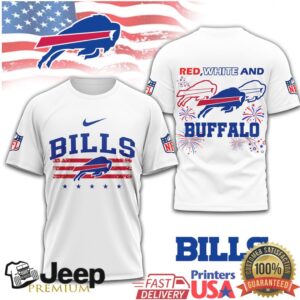 Buffalo Bills Red White and Buffalo American Flag Football Fan T Shirt Buffalo Bills Red White and Buffalo American Flag Football Fan T Shirt