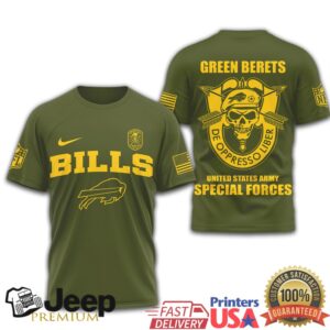 Buffalo Bills US Army Green Berets Special Forces Military T Shirt