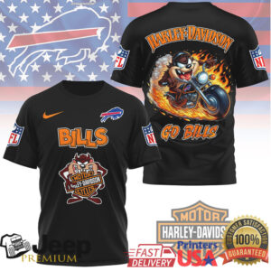 Buffalo Bills x Harley Davidson Taz Biker Graphic T Shirt Buffalo Bills x Harley Davidson Taz Biker Graphic T Shirt