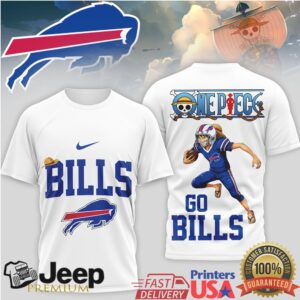 Buffalo Bills x One Piece Anime Luffy Football Mashup T Shirt