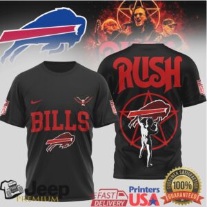 Buffalo Bills x Rush Band Starman Mashup Rock & Sports T Shirt Buffalo Bills x Rush Band Starman Mashup Rock & Sports T Shirt