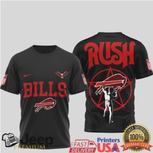 Buffalo Bills x Rush Band Starman Mashup Rock & Sports T Shirt