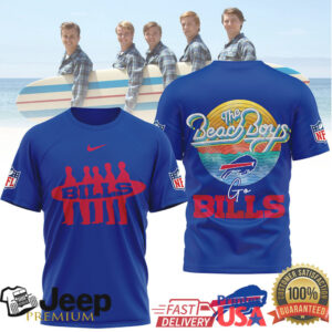 Buffalo Bills x The Beach Boys Retro Summer Surf Style T Shirt Buffalo Bills x The Beach Boys Retro Summer Surf Style T Shirt