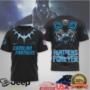 Carolina Panthers Black Panther Forever Wakanda Style Football T Shirt Carolina Panthers Black Panther Forever Wakanda Style Football T Shirt