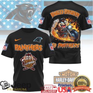Carolina Panthers Harley Davidson x Taz Biker Style NFL T Shirt