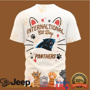 Carolina Panthers International Cat Day Paw Print Graphic T Shirt Carolina Panthers International Cat Day Paw Print Graphic T Shirt