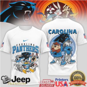 Carolina Panthers Looney Tunes Character Squad NFL Graphic T Shirt