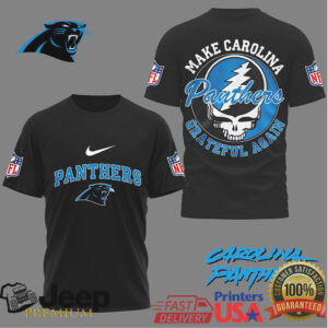 Carolina Panthers Make Carolina Grateful Again Skull NFL T Shirt