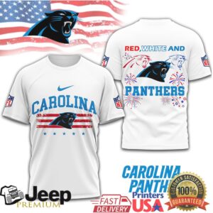 Carolina Panthers NFL Red White and Blue Independence Day T Shirt