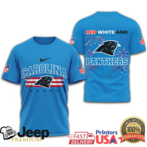 Carolina Panthers NFL Red White and Blue Independence Day T Shirt