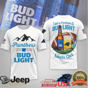 Carolina Panthers x Bud Light “I Am A Panthers & Bud Light Kinda Guy Girl” T Shirt Carolina Panthers x Bud Light “I Am A Panthers & Bud Light Kinda Guy Girl” T Shirt