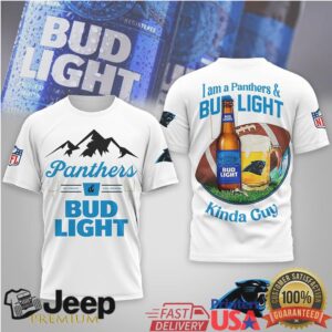 Carolina Panthers x Bud Light “I Am A Panthers & Bud Light Kinda Guy Girl” T Shirt