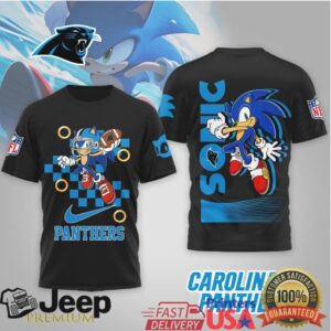 Carolina Panthers x Sonic the Hedgehog NFL Mashup Graphic T Shirt
